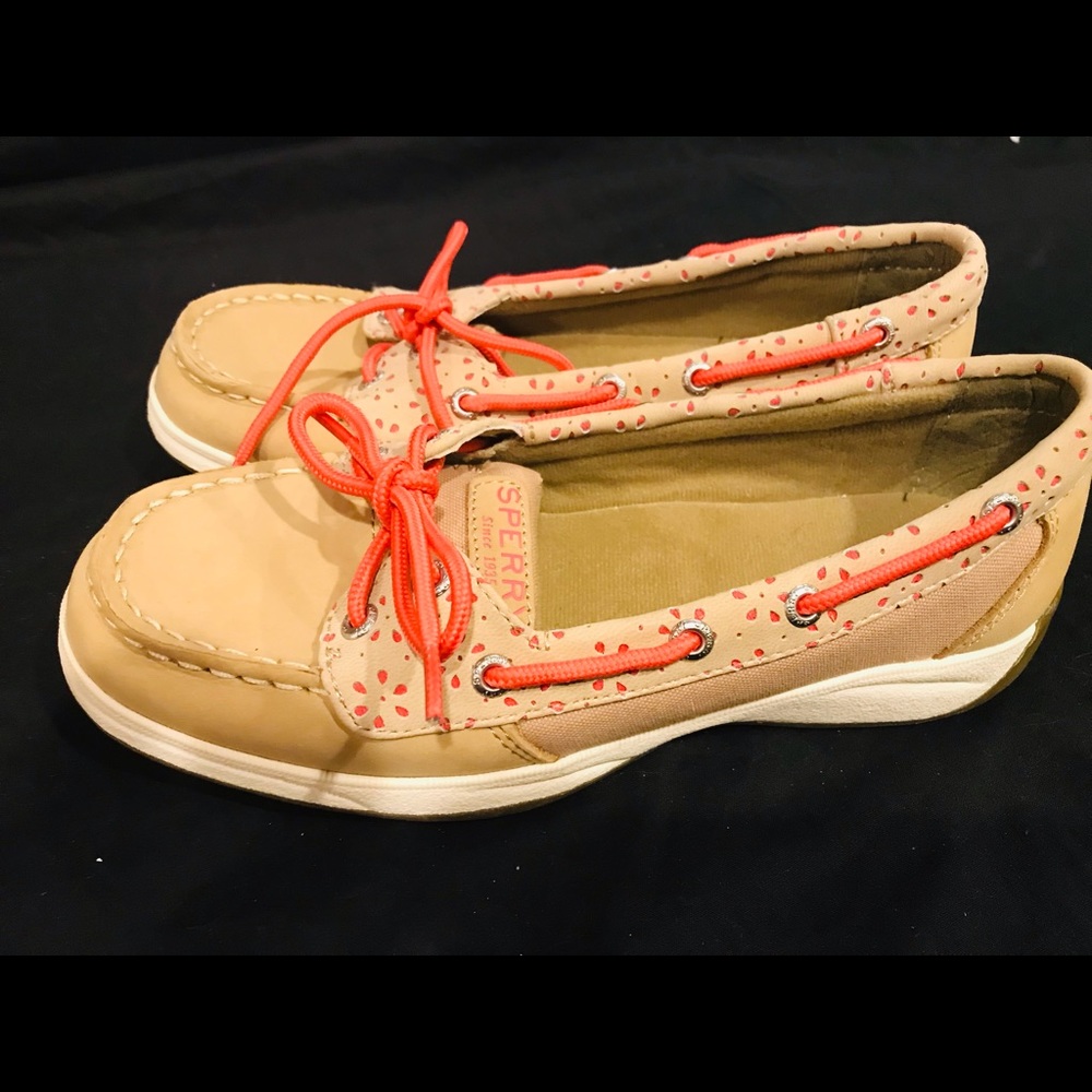 Tan/pink Sperry Top Sider Laguna size 3
